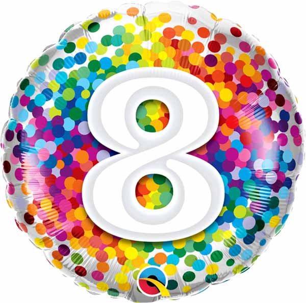 Mylar 18 in. Happy Birthday Rainbow Confetti 8