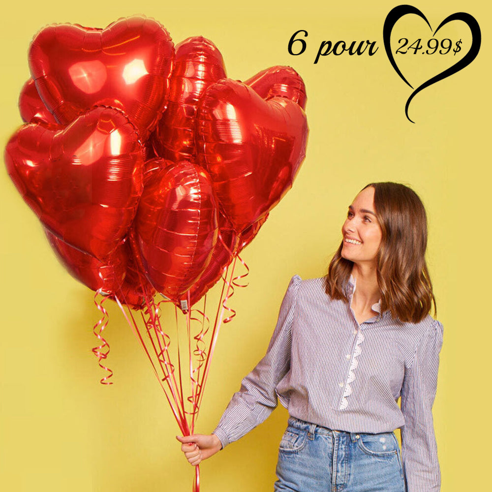 SALE -18" Red Foil Hearts (6pc Helium Filled)