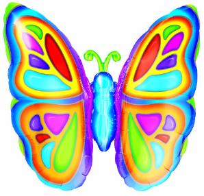 Mylar Jumbo Bright Butterfly