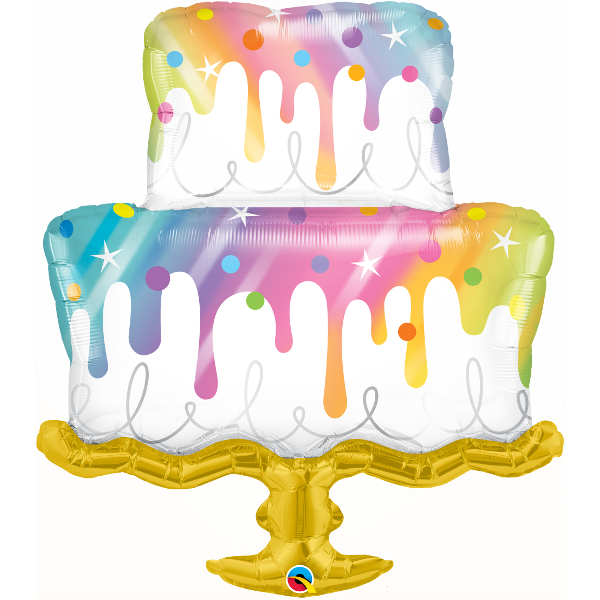 Mylar Jumbo Rainbow Drip Cake