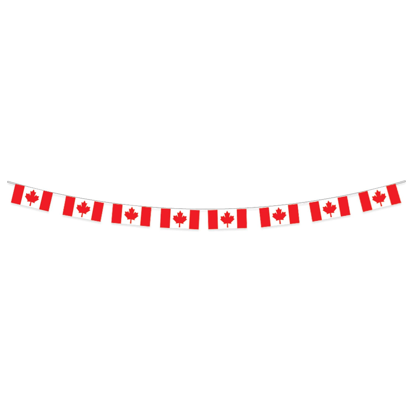 Guirlande de drapeaux en plastique pour la fête du Canada