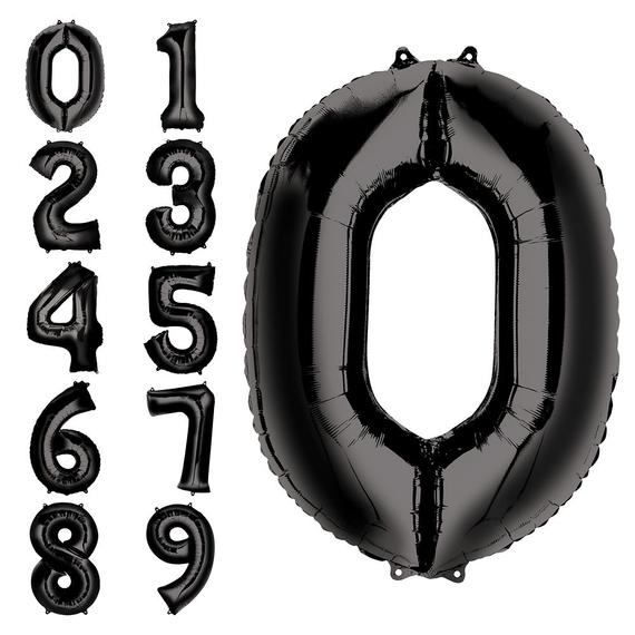Jumbo Number Balloons Black