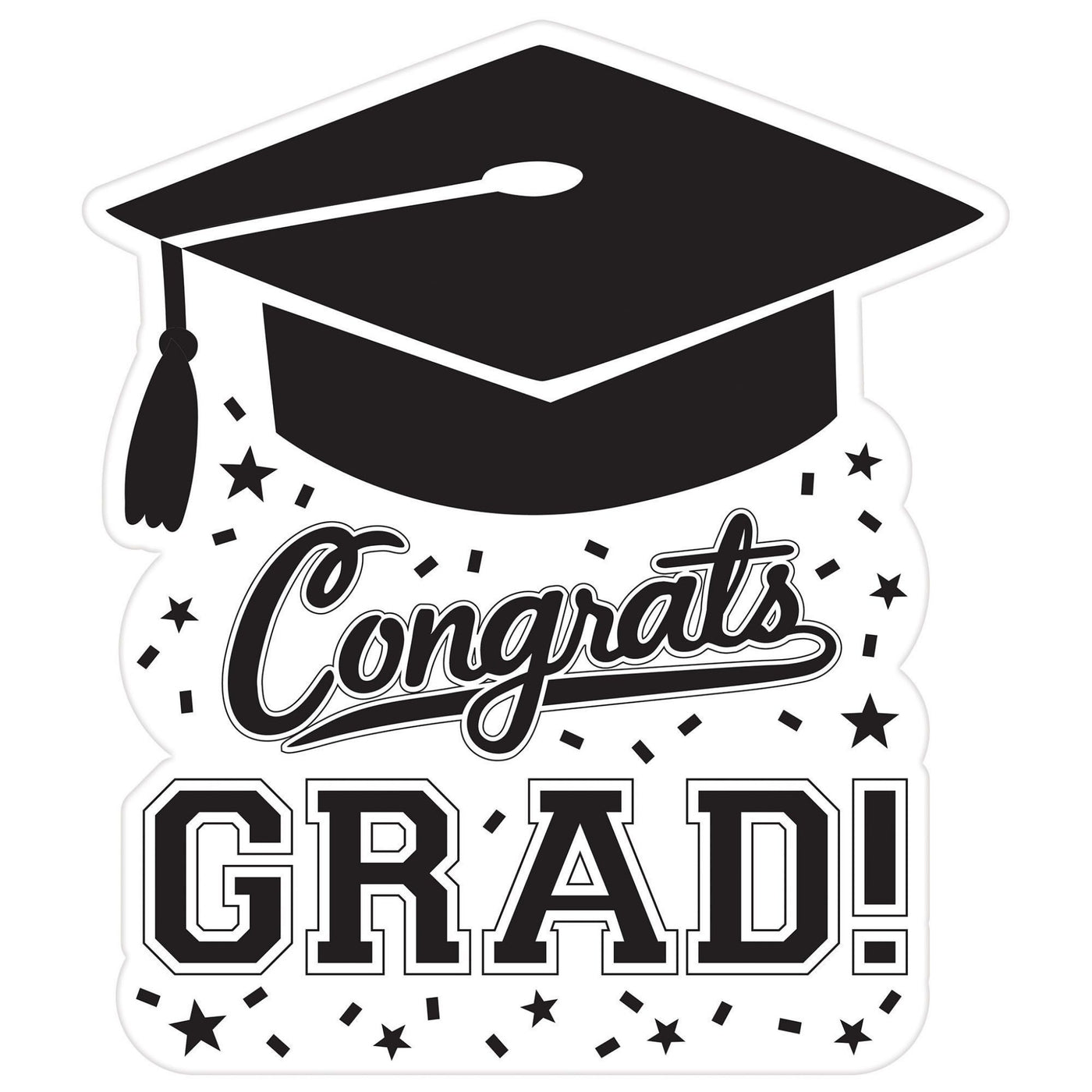 White Congrats Grad Cutout