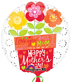 Happy Mother's Day Flowers Mylar Balloon