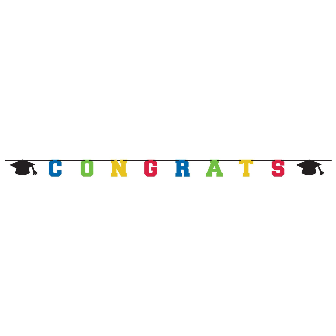 Bannière avec lettre de félicitations pour les diplômés - Multicolore
