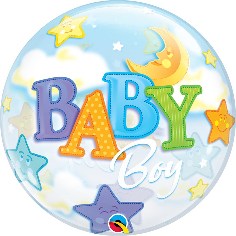 Bubble 22in. Baby Boy Moon & Stars