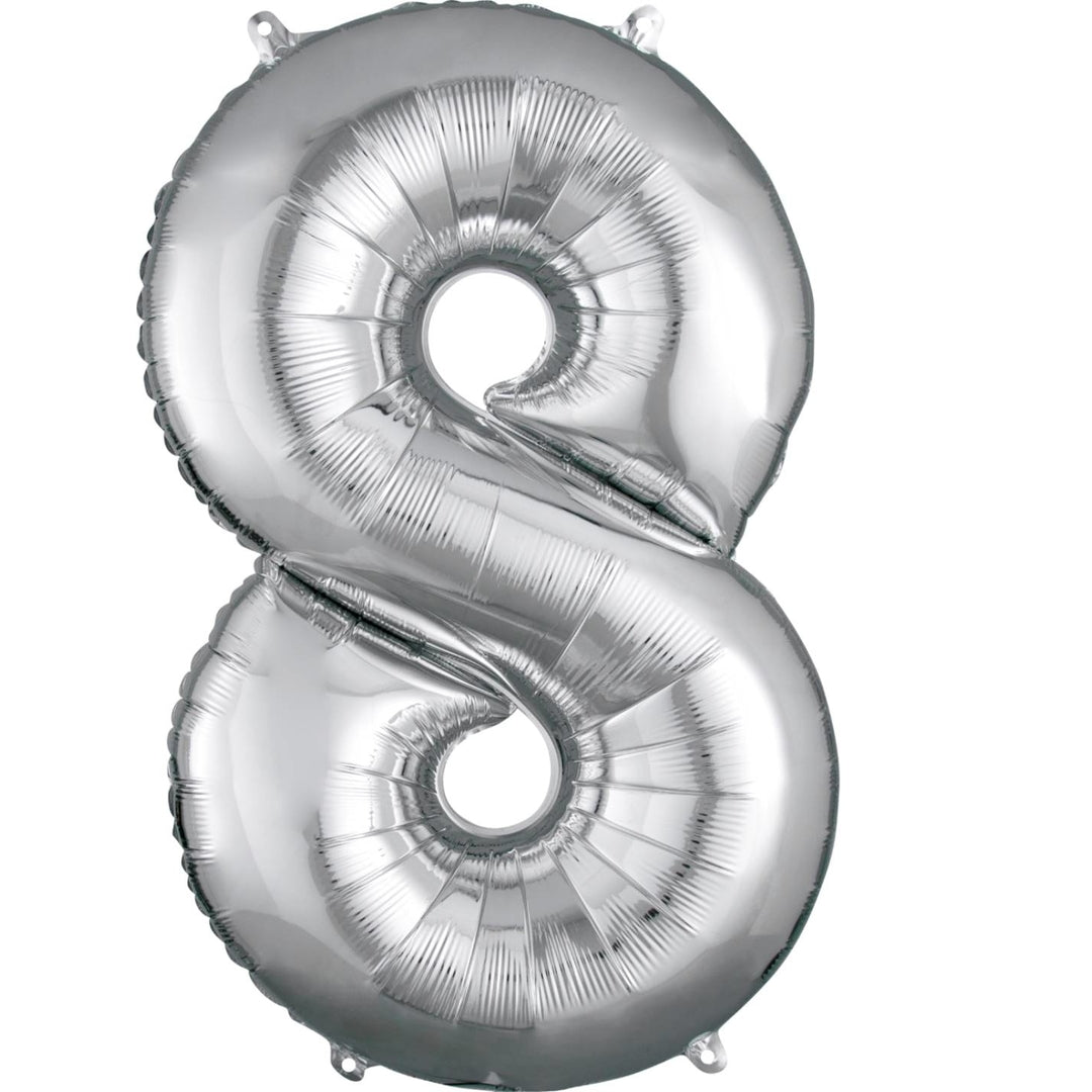 Jumbo Number Balloons Silver