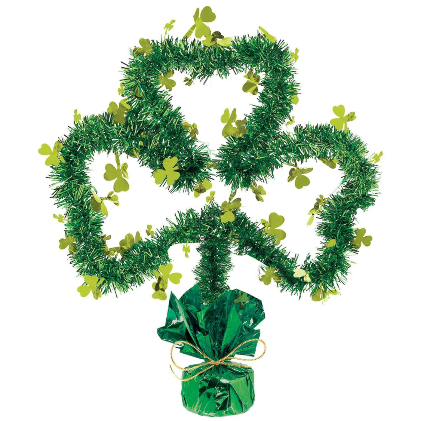 St. Patrick's Day Tinsel Shamrock Centerpiece