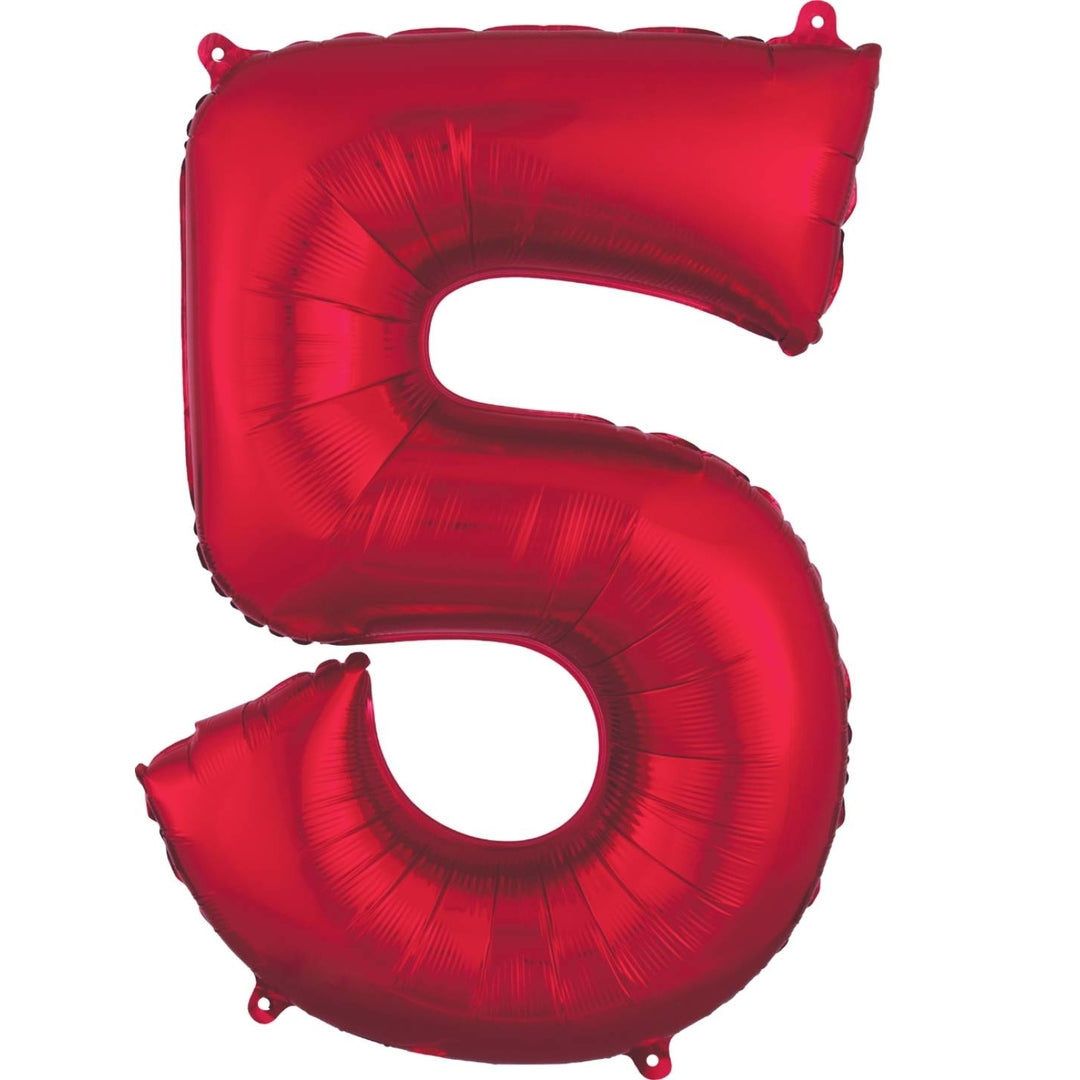 Jumbo Number Balloons Red
