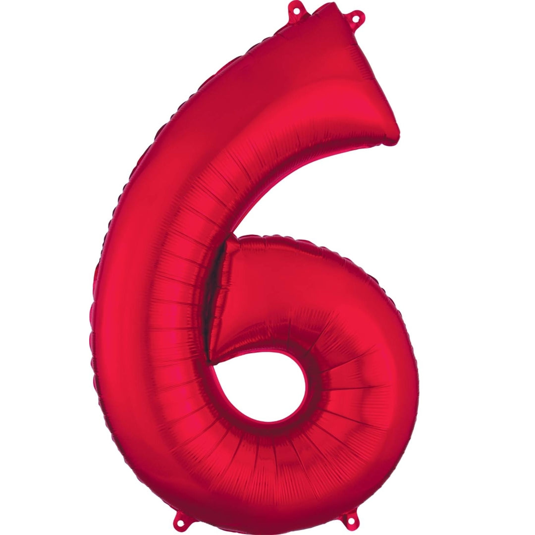 Jumbo Number Balloons Red