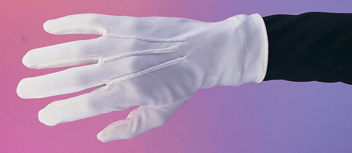 Men Nylon Glove W/Snap-White