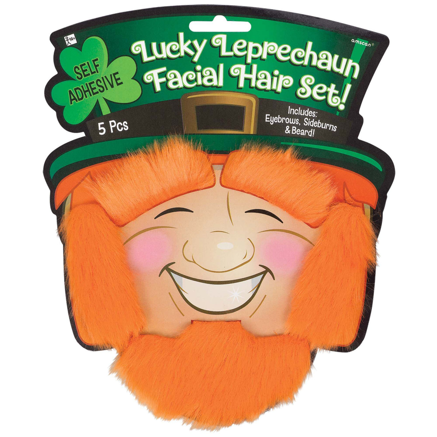 Set de poils faciaux de la Saint-Patrick (Novelty Facial Hair)