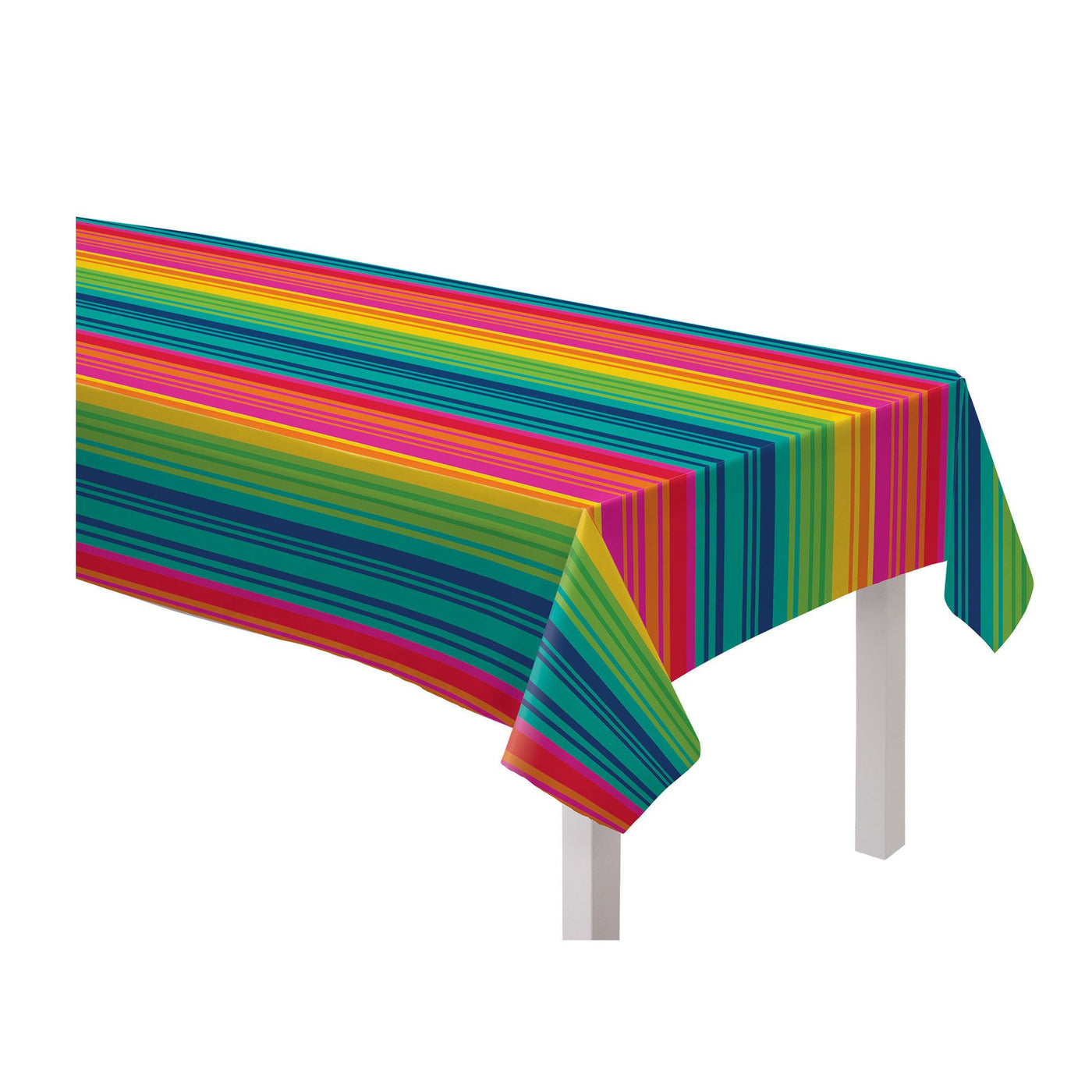 Serape Stripe Flannel-Backed Vinyl Table Cover