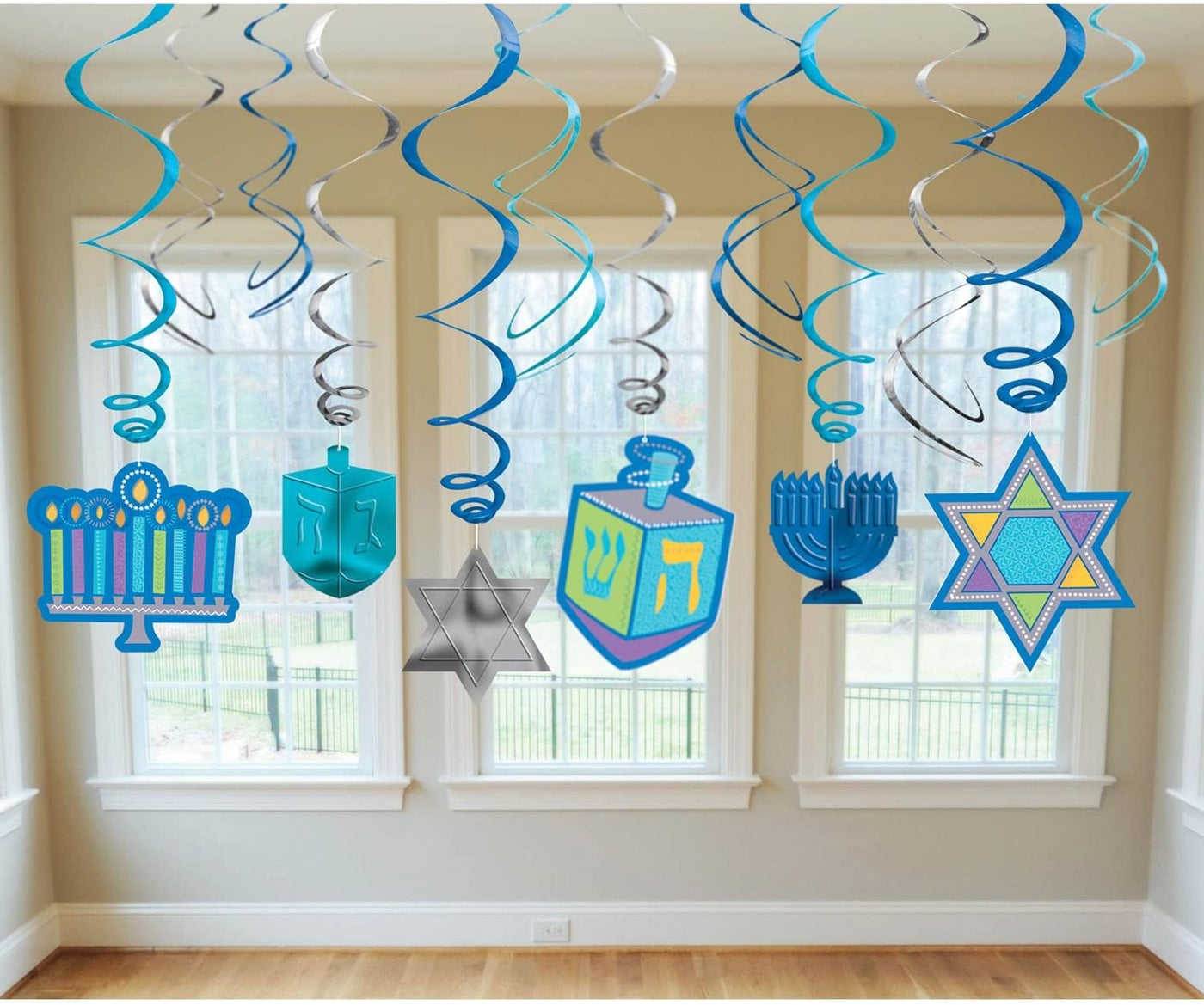 Hanukkah hanging swirl decorations