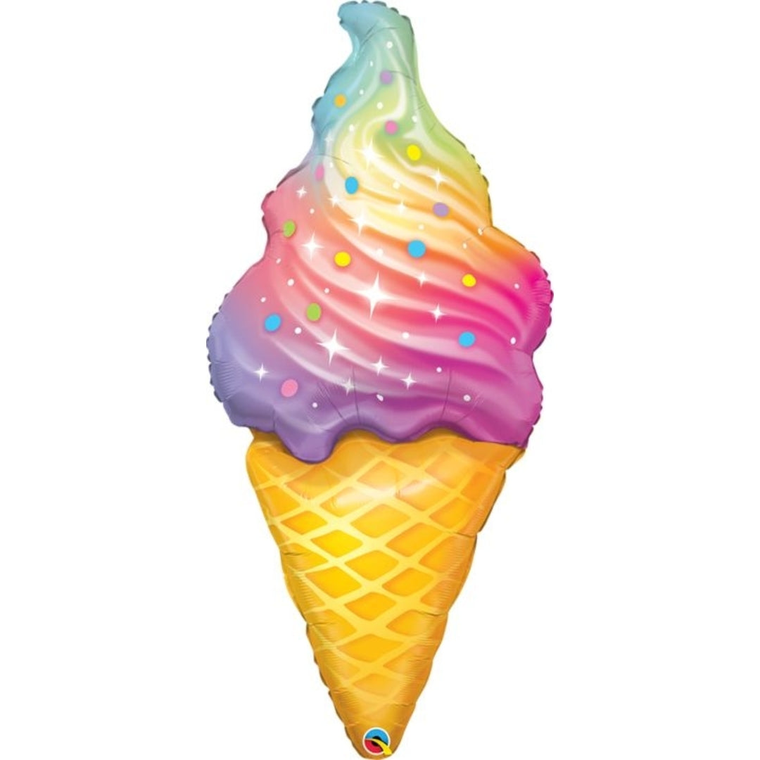 Mylar Jumbo Rainbow Swirl Ice Cream
