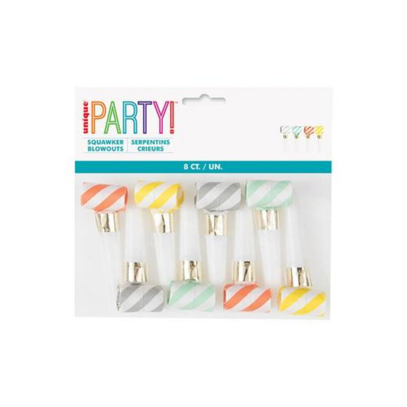 Mini Multicolored Party Blowouts