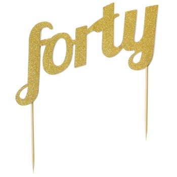 Forty Cake Decoration - Gold