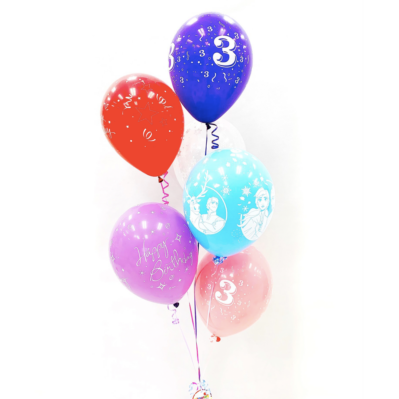 Happy Birthday 6pc Latex Balloon Bouquet