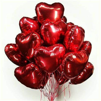 SALE -18" Red Foil Hearts (6pc Helium Filled)