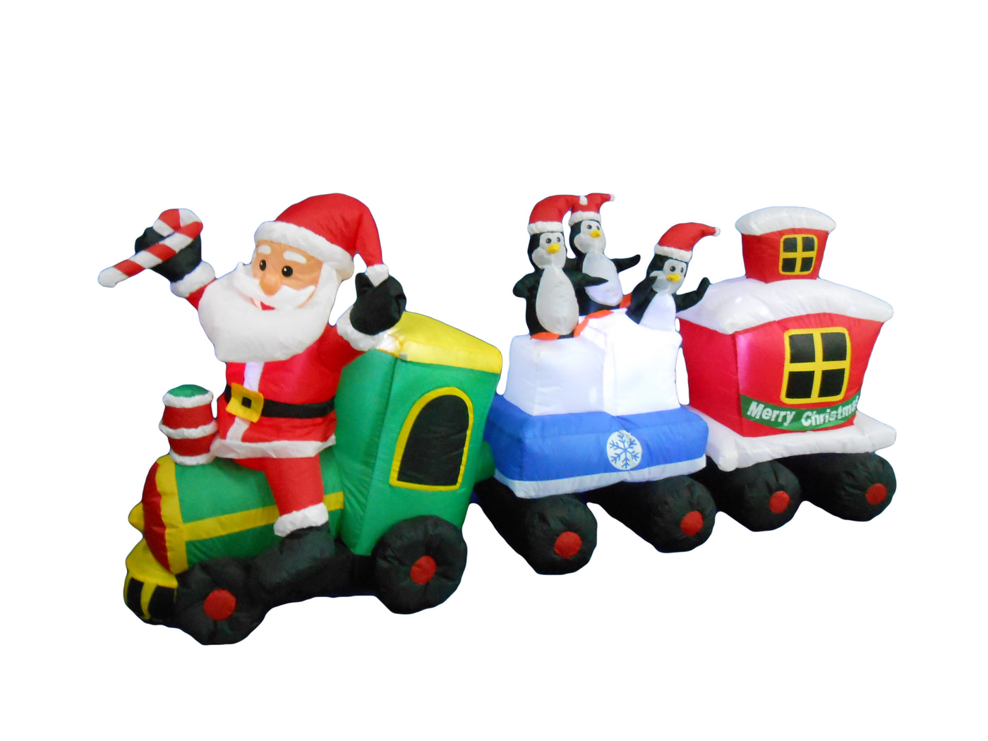 Inflatable Light Up 6F Santa Claus Train
