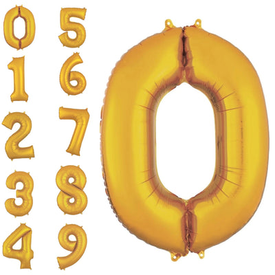 Jumbo Number Balloons Gold