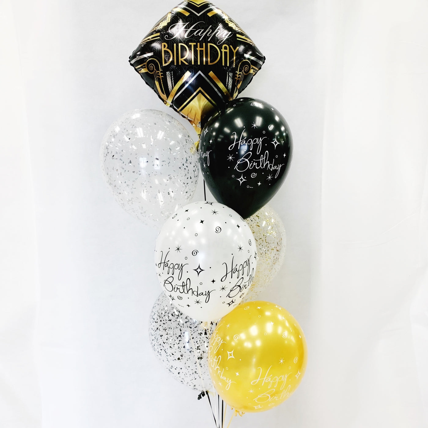 Happy Birthday Confetti 7pc Balloon Bouquet
