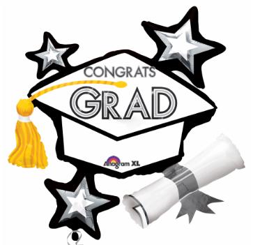 Congrats Grad Cap Jumbo Mylar Balloon