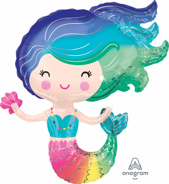 Mylar Jumbo Colorful Mermaid