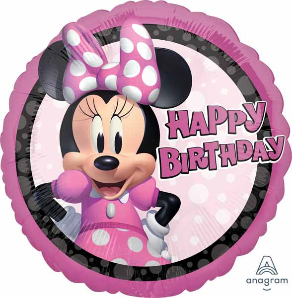Mylar 18 in. Happy Birthday Disney Minnie Forever