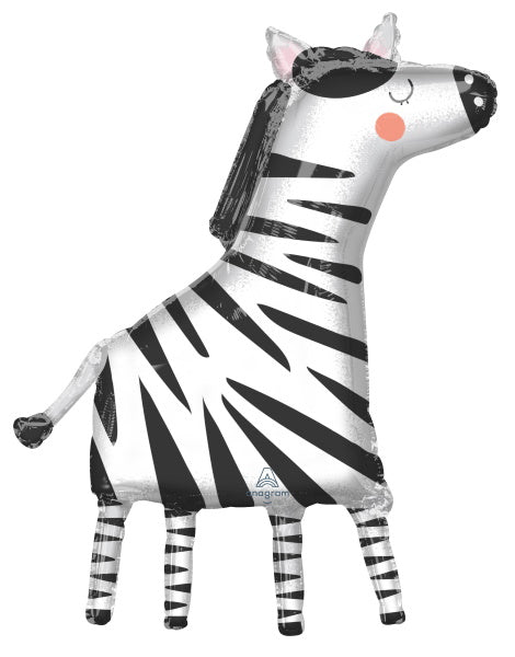 Mylar Jumbo Get Wild Zebra