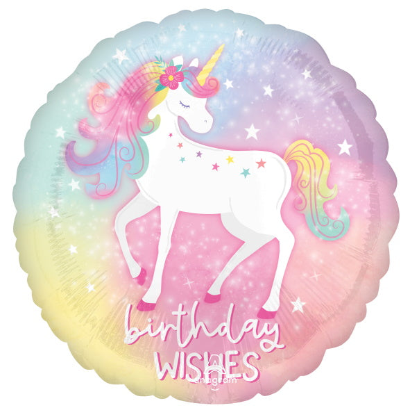 Mylar 18 in. Happy Birthday Enchantment Unicorn