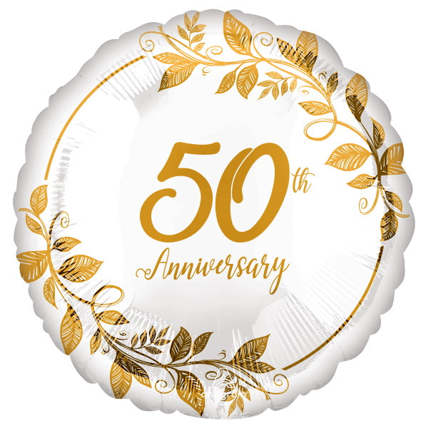 Mylar 18 in. Happy 50th Anniversary Gold