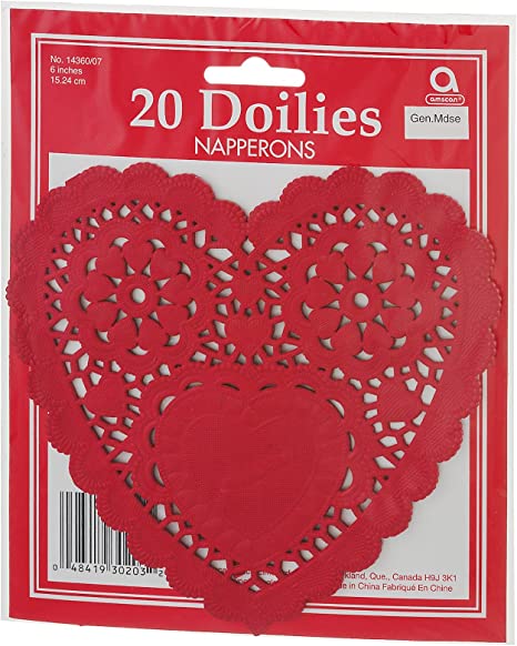 Red Heart Shaped Doilies
