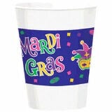 Plastic Cups 25pc Mardi Gras