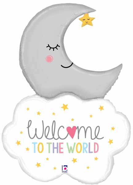 Mylar Jumbo Welcome Baby Moon