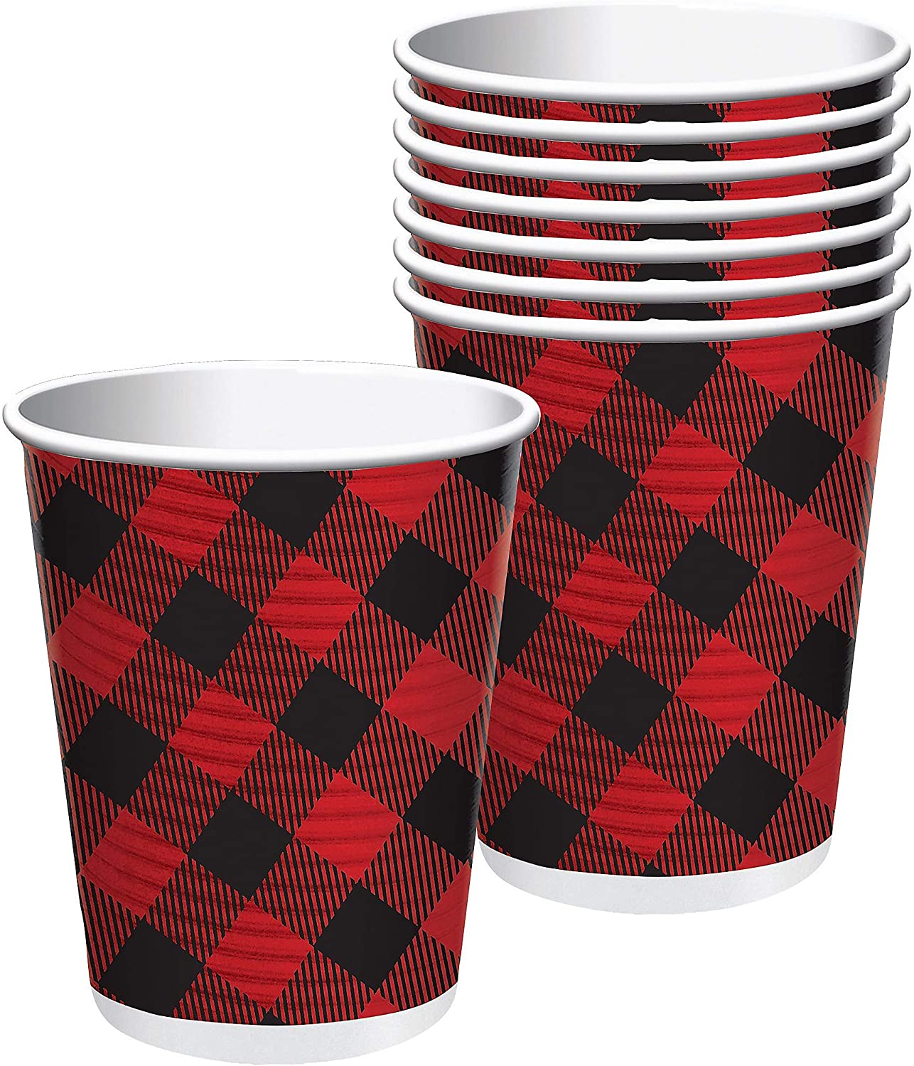 Plaid Hot Cups with Lids
