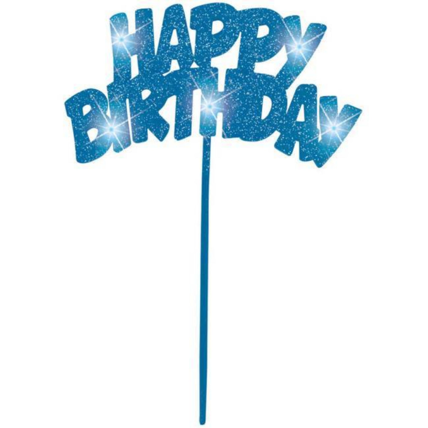 Décoration du gâteau de Happy Birthday en bleu clignotant