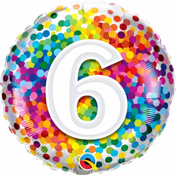 Mylar 18 in. Happy Birthday Rainbow Confetti 6