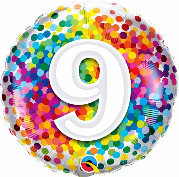 Mylar 18 in. Happy Birthday Rainbow Confetti 9