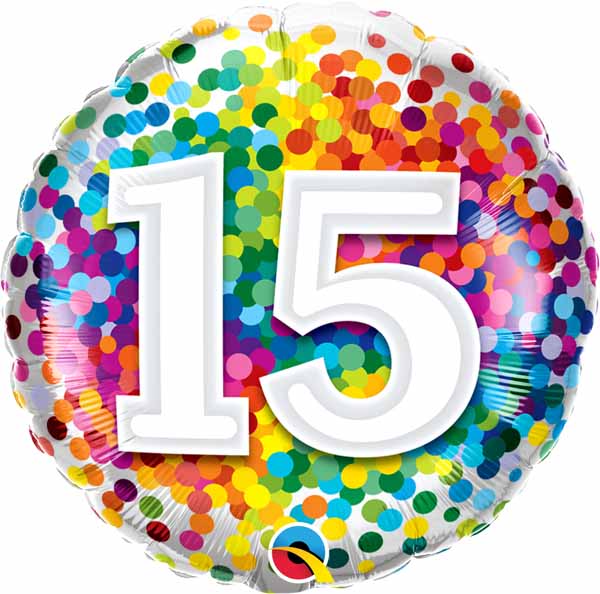 Mylar 18 in. Happy Birthday Rainbow Confetti 15