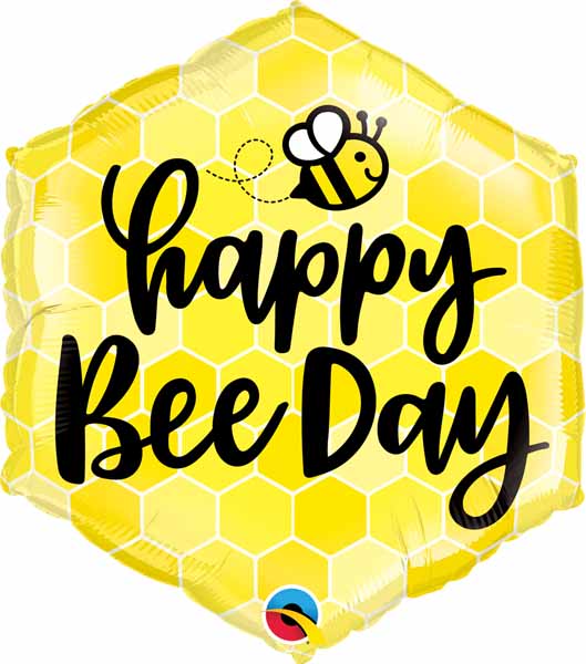 Mylar 18 in. Happy Birthday Happy Bee Day