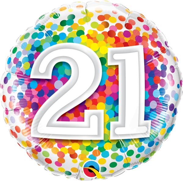 Mylar 18 in. Happy Birthday Rainbow Confetti 21